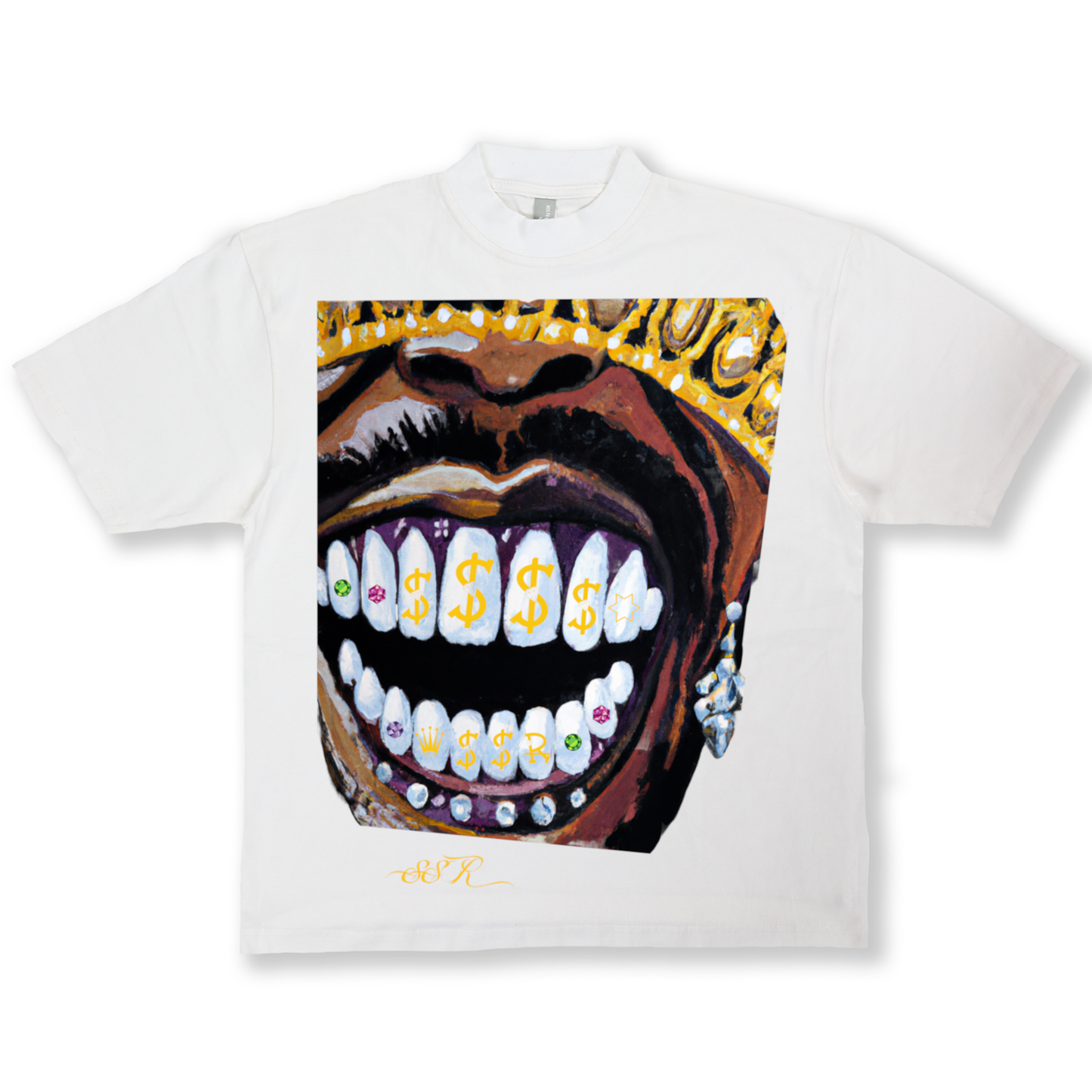 DIAMOND TOOTH TEE (WHITE)