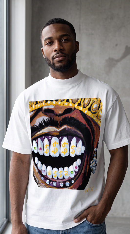 DIAMOND TOOTH TEE (WHITE)